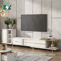 Adjustable TV Console With Drawers Living Room Cabinet